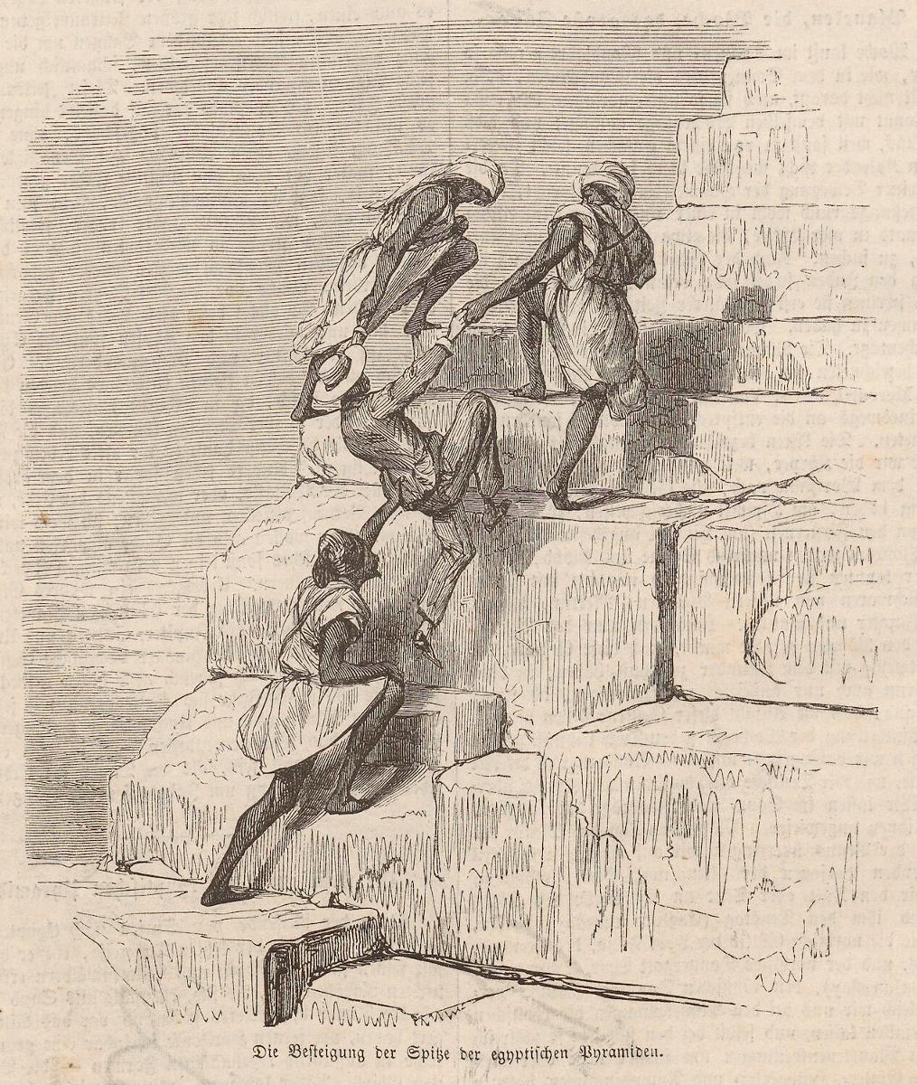 Die Besteigung der Pyramiden, Die illustrierte Welt 1860 ©Heidelberger historische Bestände – digital