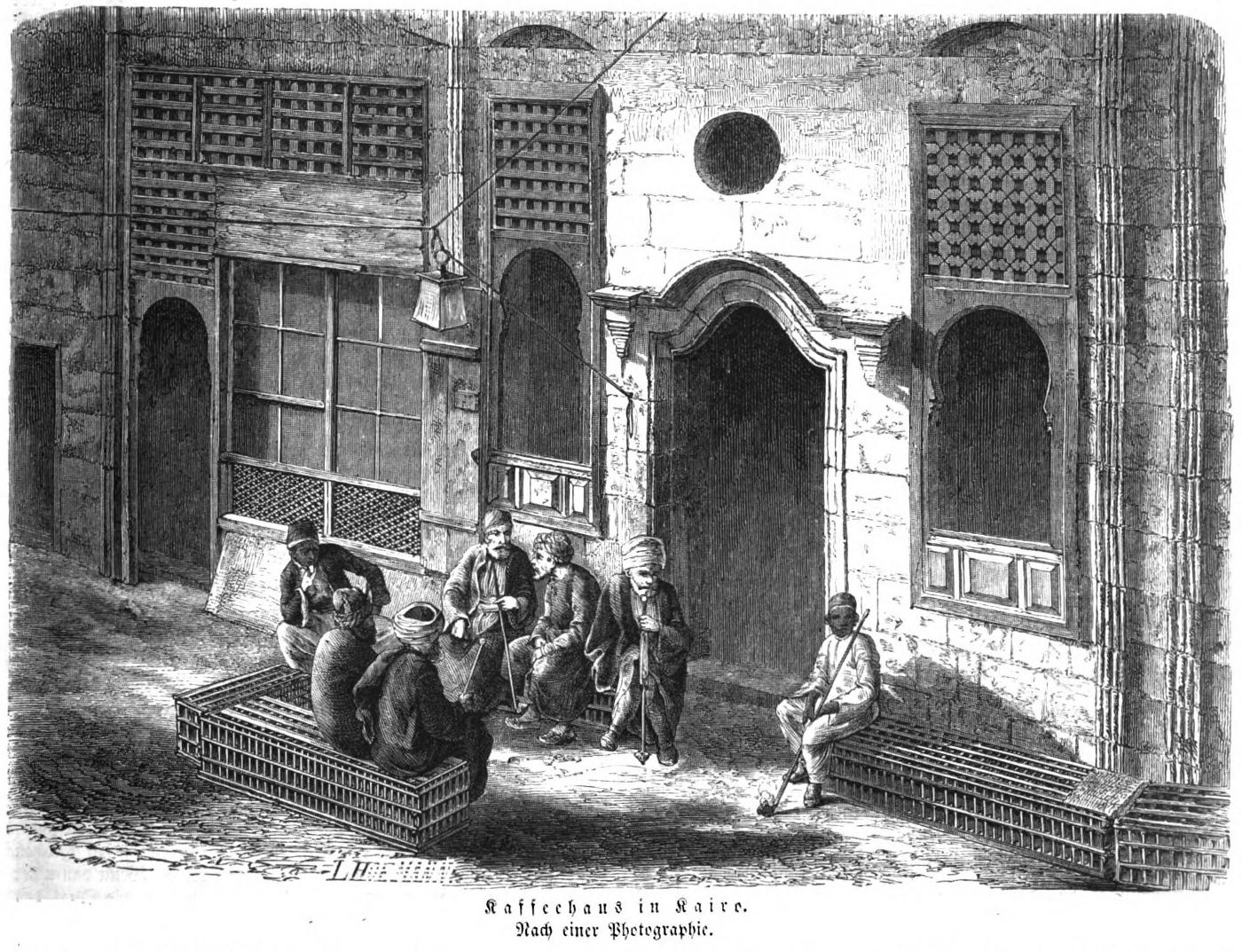 Gartenlaube 12 1860 Kaffeehaus in Kairo ©ÖNB/ANNO