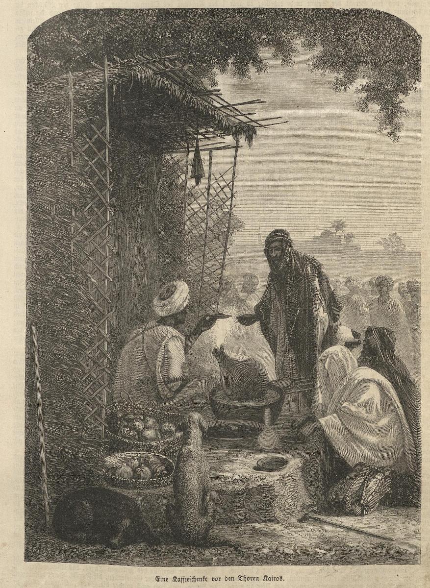 Eine Kaffeeschenke vor den Thoren Kairos Die illustrierte Welt 1862 ©Heidelberger historische Bestände – digital